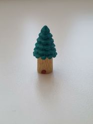 1 st miniträd, minigran miniatyr gran (2,7 x 1,3 cm)