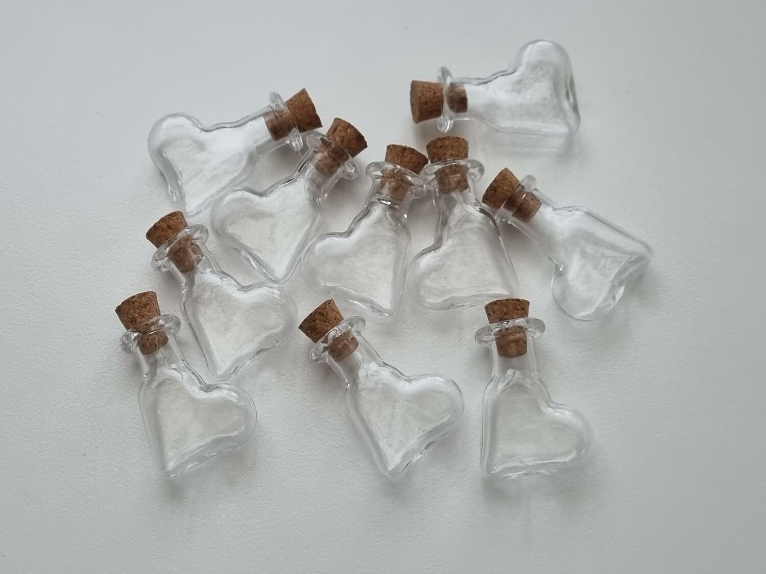 10 st små glasflaskor med kork, flaskor miniatyrer glasburkar (2,8 x 2 cm)