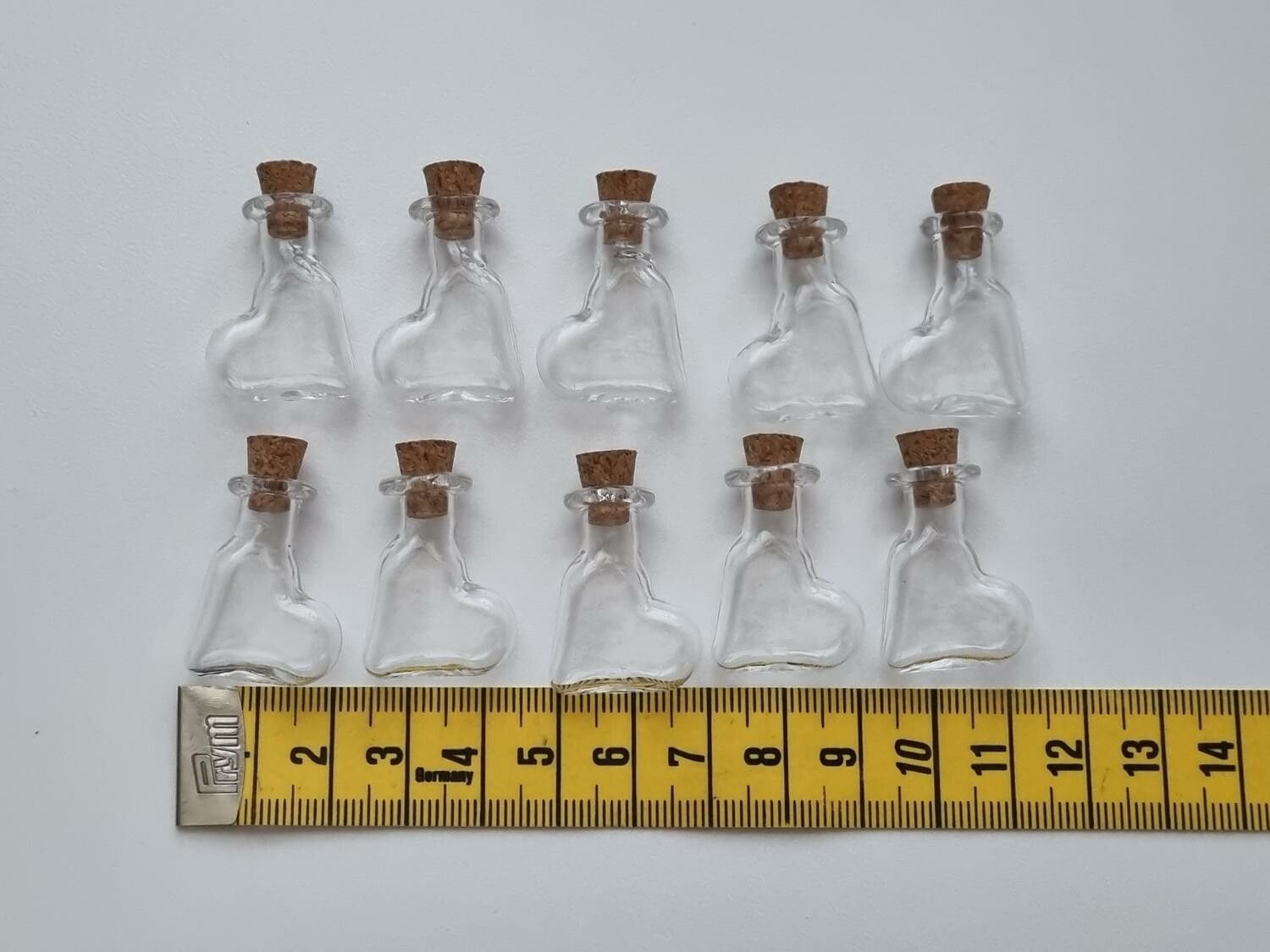 10 st små glasflaskor med kork, flaskor miniatyrer glasburkar (2,8 x 2 cm)