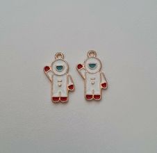 Astronauter, berlocker, charms miniatyrer (2 st)