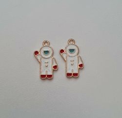Astronauter, berlocker, charms miniatyrer (2 st)