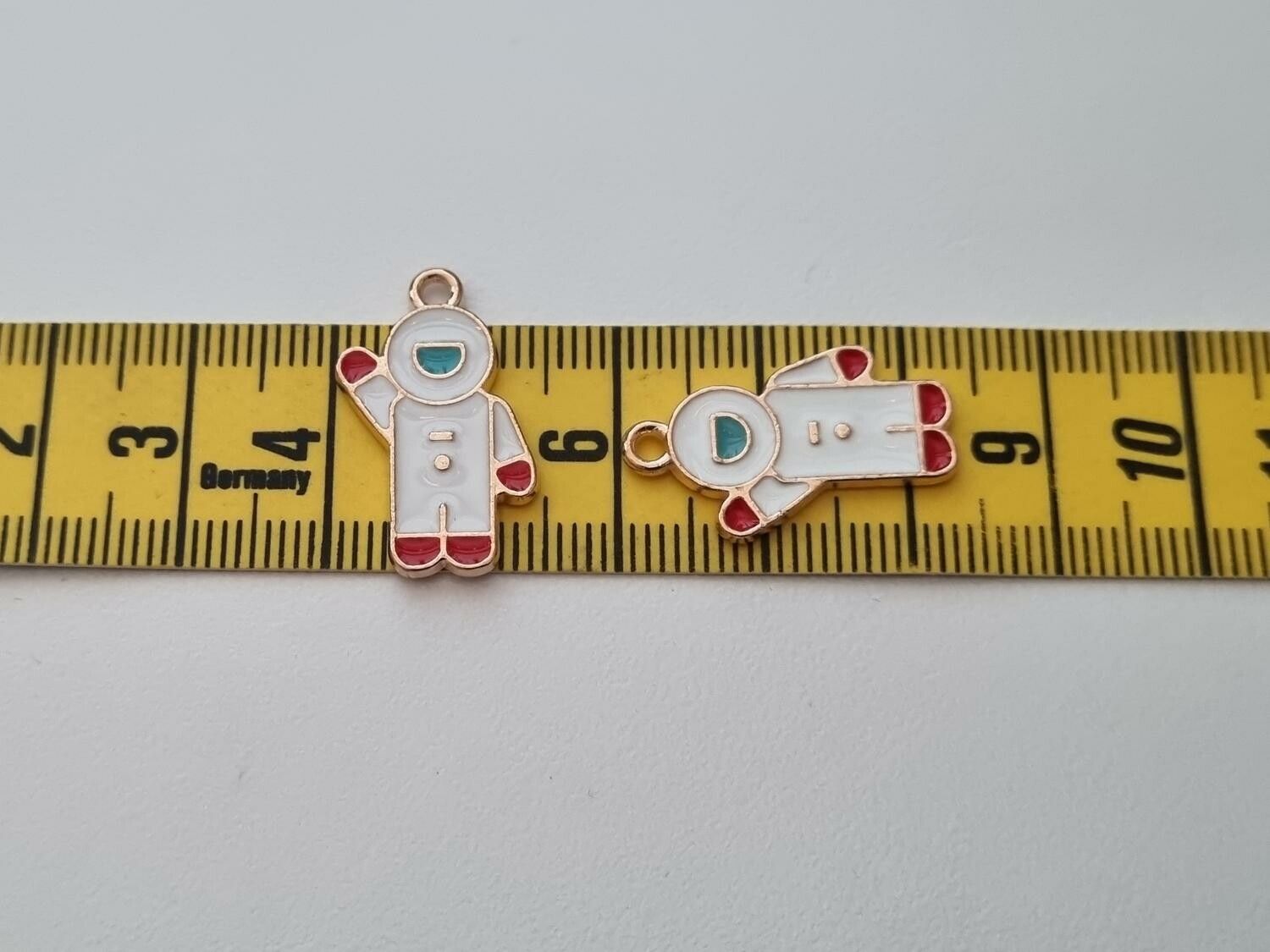 Astronauter, berlocker, charms miniatyrer (2 st)