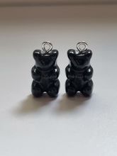2 st svarta Gummibjörnar, miniatyrer berlocker charms