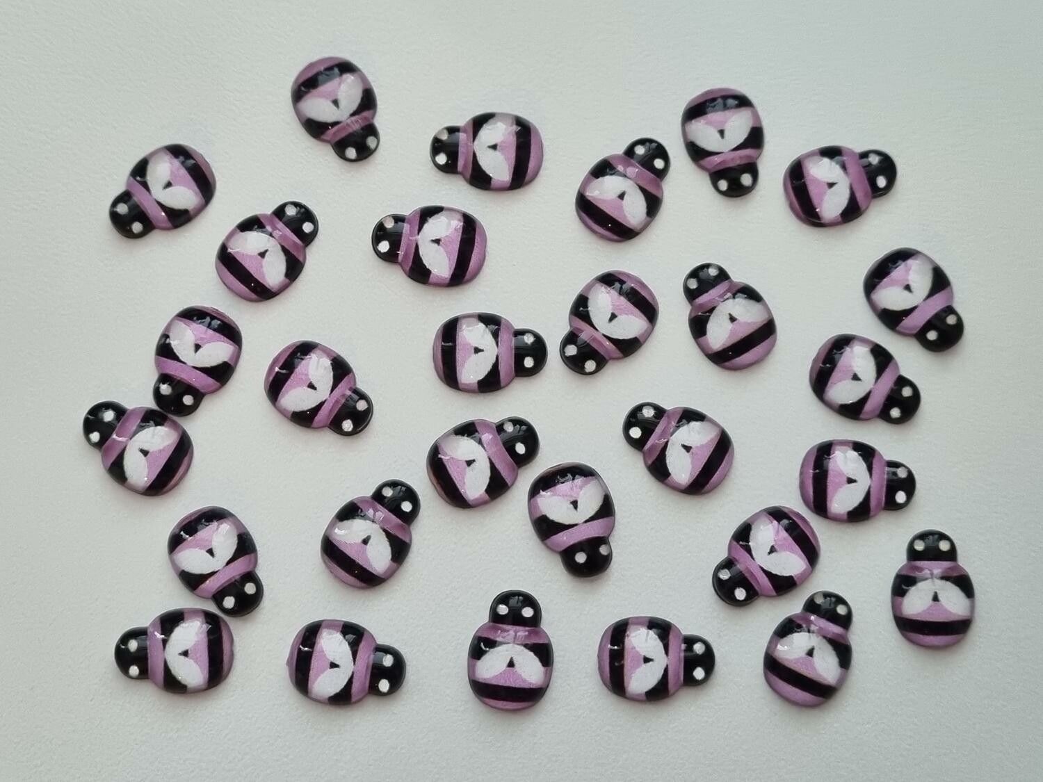 25 st bin i resin, miniatyr bin (ljuslila)