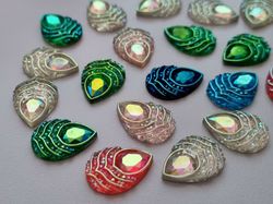 20 st flatbacks, strasstenar (18 x 13 mm)