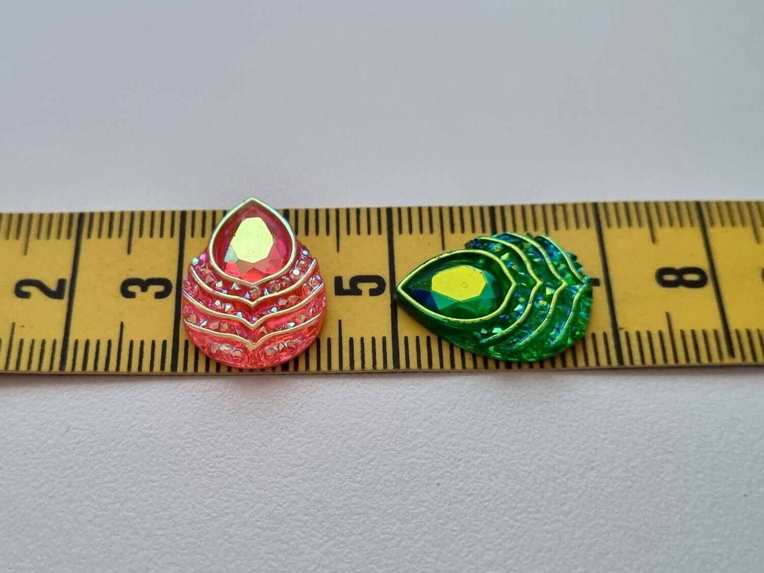 20 st flatbacks, strasstenar (18 x 13 mm)