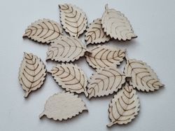 5 st löv i trä, trädekorationer, dekorationer för scrapbooking