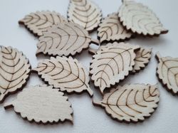 5 st löv i trä, trädekorationer, dekorationer för scrapbooking