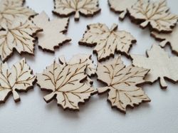 5 st löv i trä, trädekorationer, dekorationer för scrapbooking