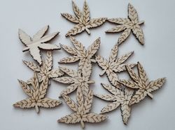 5 st löv i trä, trädekorationer, dekorationer för scrapbooking