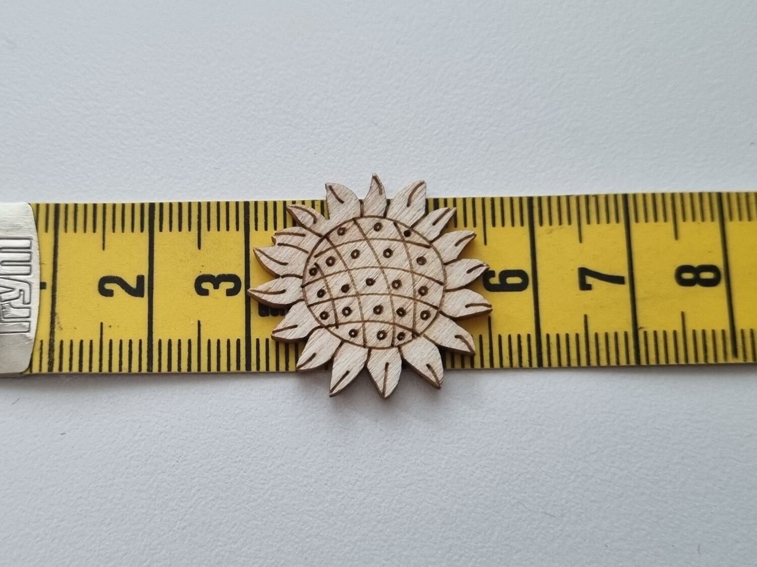 5 st solar/blommor i trä, trädekorationer, dekorationer för scrapbooking