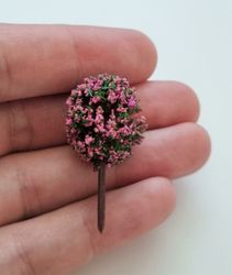 1 st träd, miniträd, miniatyrer (4 cm hög - Cerise)