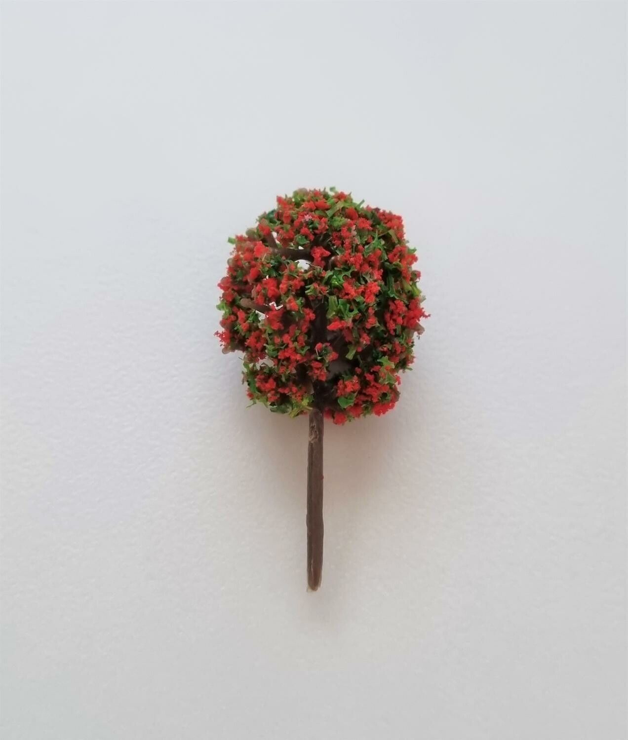 1 st träd, miniträd, miniatyrer (4 cm hög - Rött)