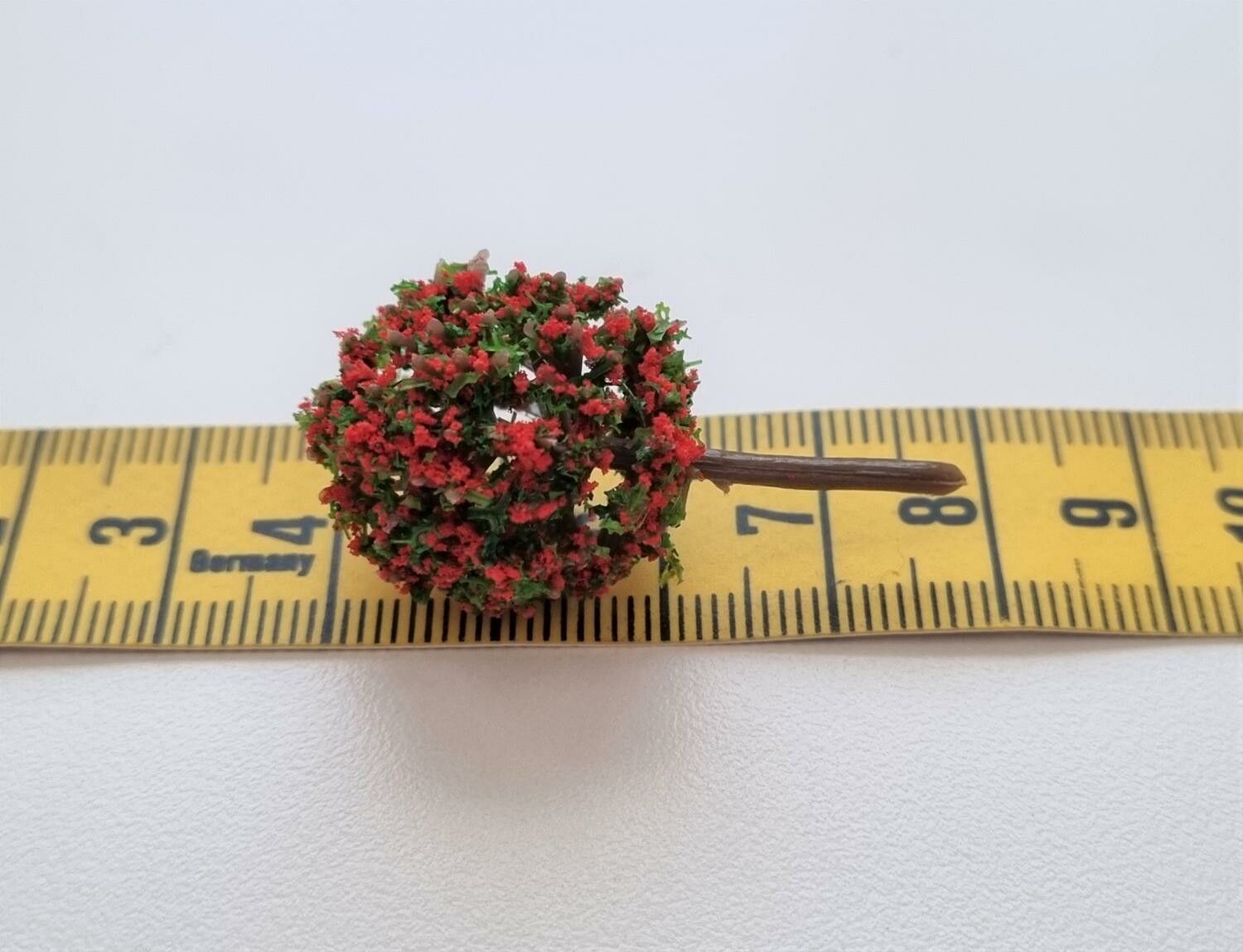 1 st träd, miniträd, miniatyrer (4 cm hög - Rött)
