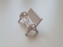 1 st bänk, minibänk miniatyr (2,5 x 1,6 cm)
