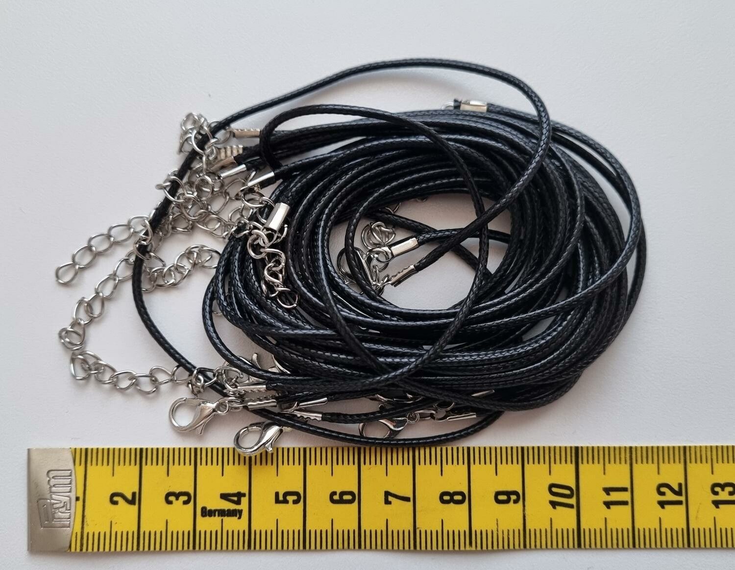 10 st halsband i konstläder (50 cm) - Svart