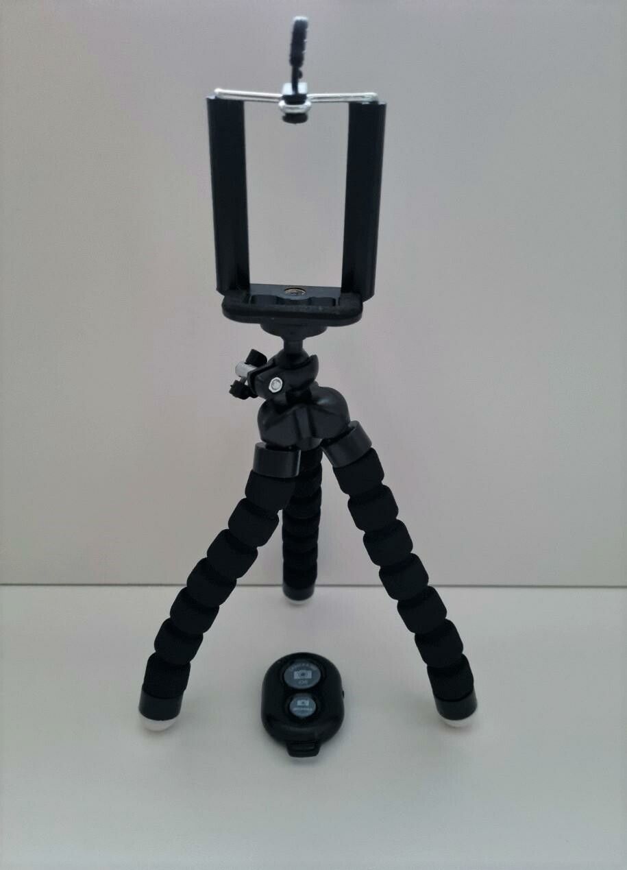 Tripod med fjärrkontroll / fjärrutlösare vid bluetooth - Svart