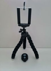 Tripod med fjärrkontroll / fjärrutlösare vid bluetooth - Svart