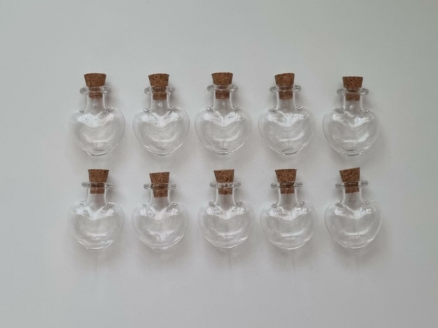 10 st små glasflaskor med kork, flaskor miniatyrer glasburkar (2,6 x 2,2 cm)