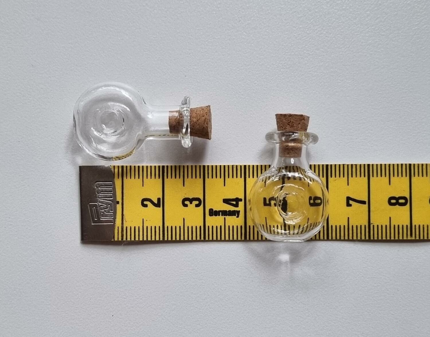 10 st små glasflaskor med kork, flaskor miniatyrer glasburkar (2,7 x 2 cm)