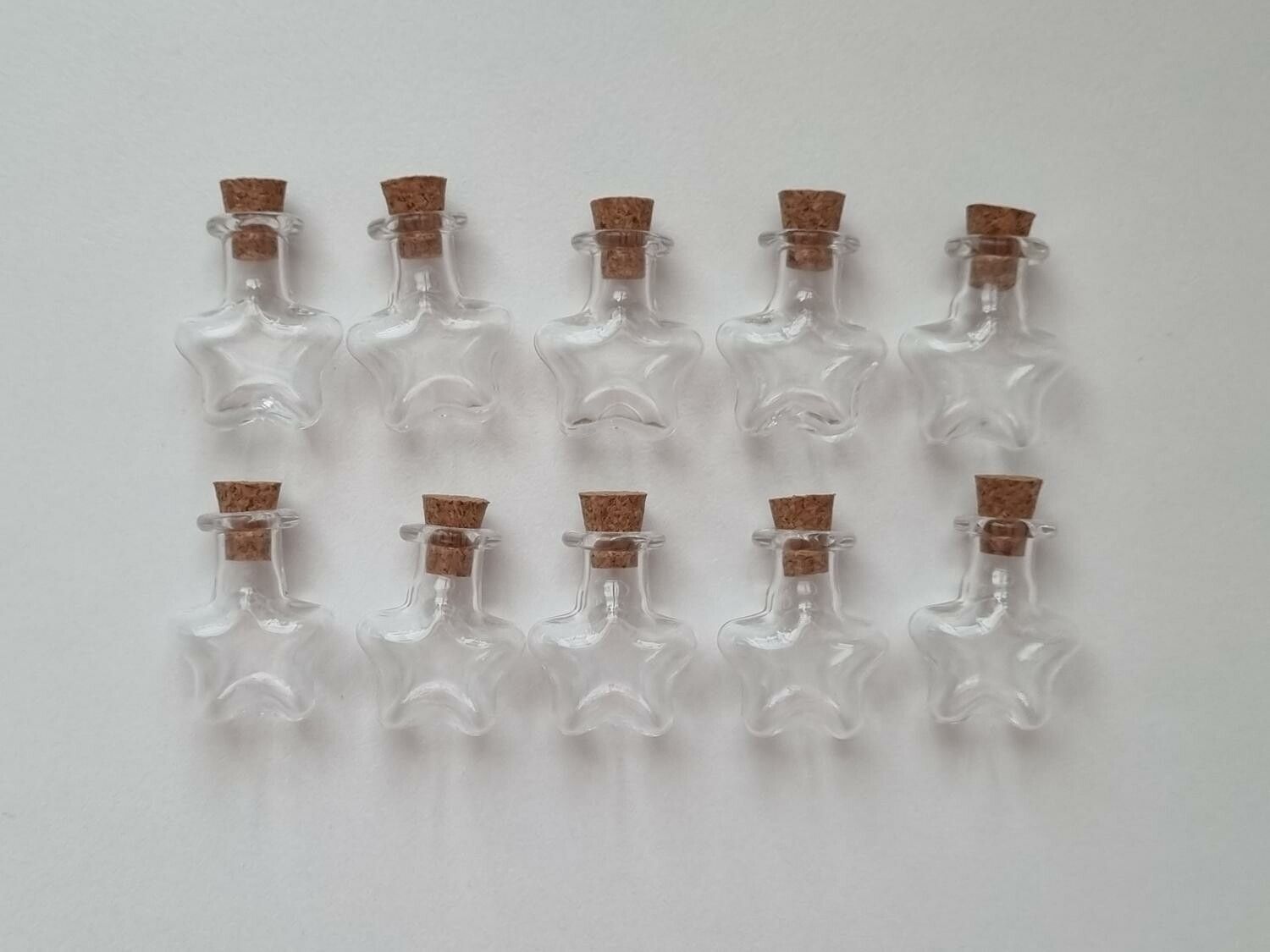 10 st små glasflaskor med kork, flaskor miniatyrer glasburkar (2,5 x 2 cm)