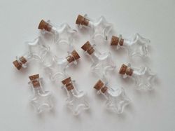 10 st små glasflaskor med kork, flaskor miniatyrer glasburkar (2,5 x 2 cm)