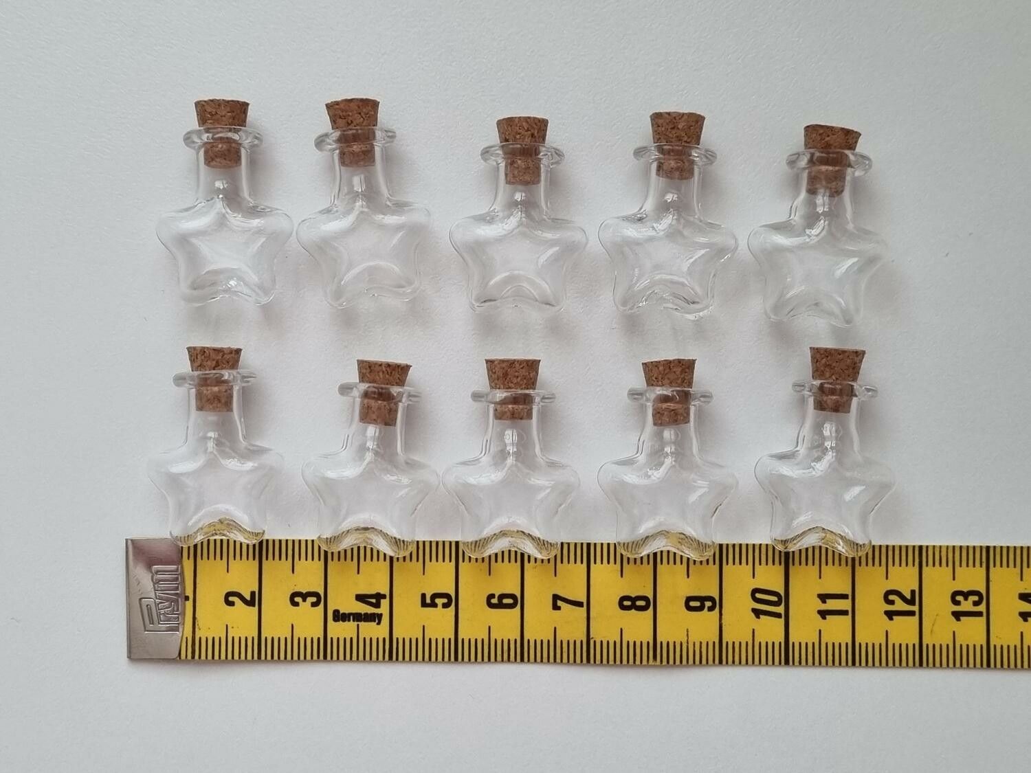 10 st små glasflaskor med kork, flaskor miniatyrer glasburkar (2,5 x 2 cm)