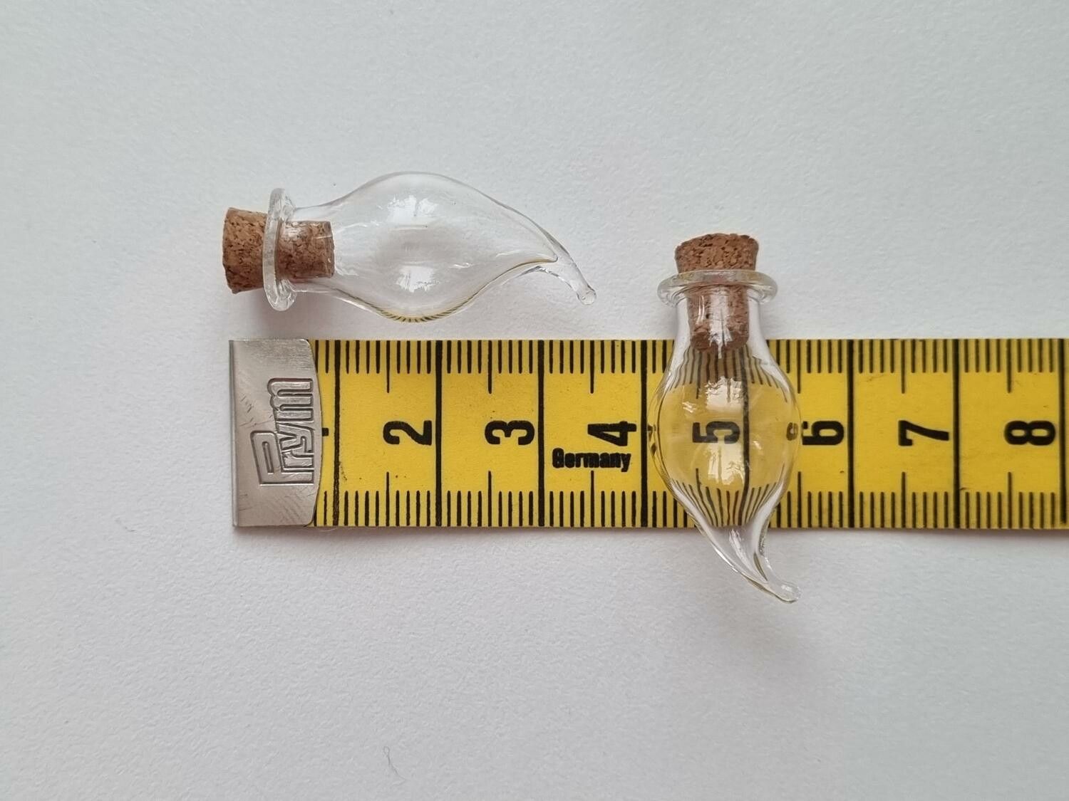 10 st små glasflaskor med kork, flaskor miniatyrer glasburkar (3 x 1,4 cm)