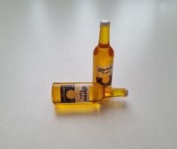 2 Flaskor miniatyrer, miniflaska, dockskåp, tittskåp (Corona)