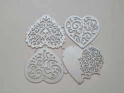 Scrapbooking, dies, cutting dies (hjärtan, 4 st)