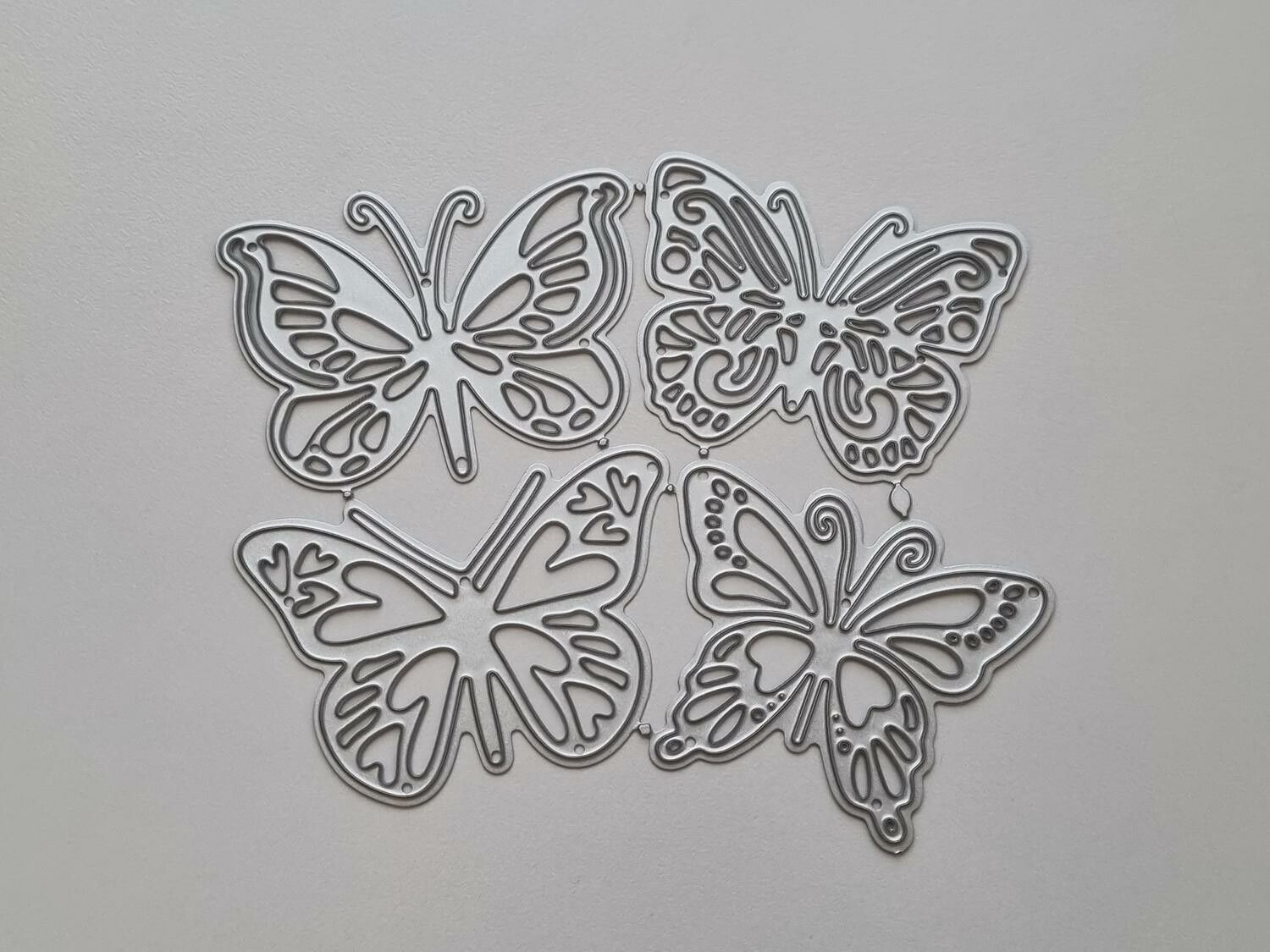 Scrapbooking, dies, cutting dies (fjärilar, 4 st)