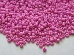 1000 små pärlor, fröpärlor, glaspärlor (2 mm) - Chockrosa