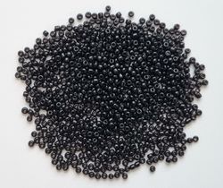 1000 små pärlor, fröpärlor, glaspärlor (2 mm) - Svarta