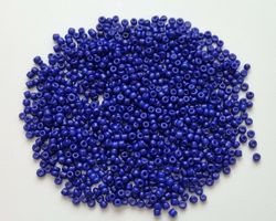1000 små pärlor, fröpärlor, glaspärlor (2 mm) - Blålila
