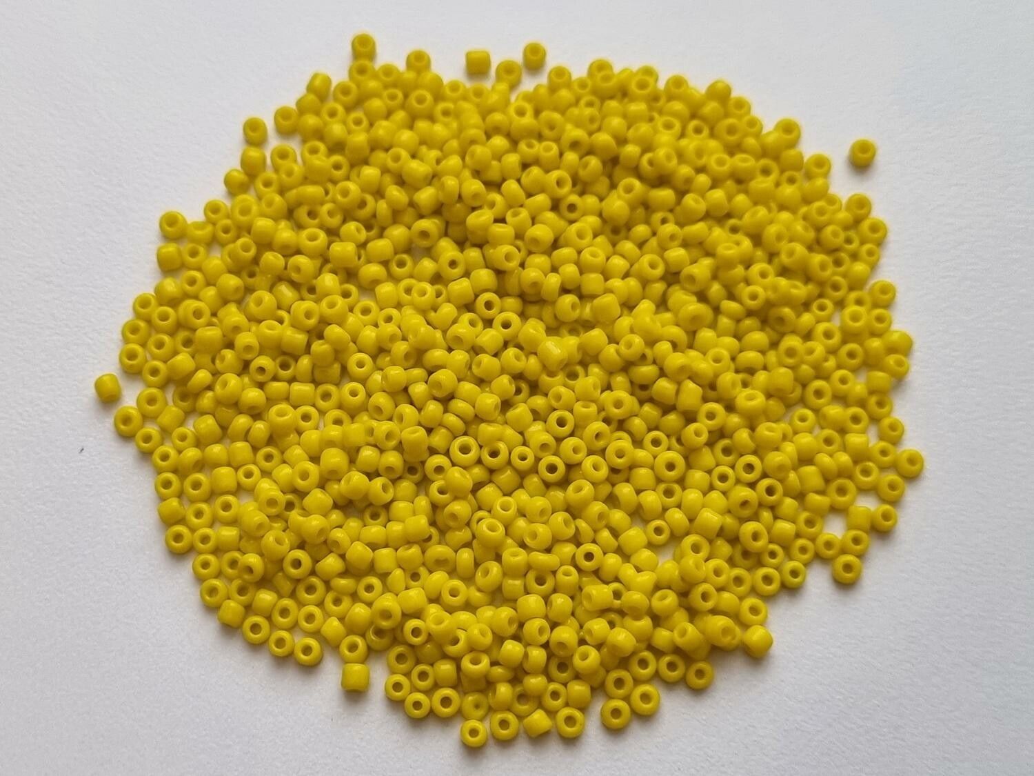 1000 små pärlor, fröpärlor, glaspärlor (2 mm) - Gula