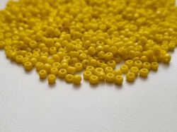 1000 små pärlor, fröpärlor, glaspärlor (2 mm) - Gula