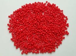 1000 små pärlor, fröpärlor, glaspärlor (2 mm) - Röda