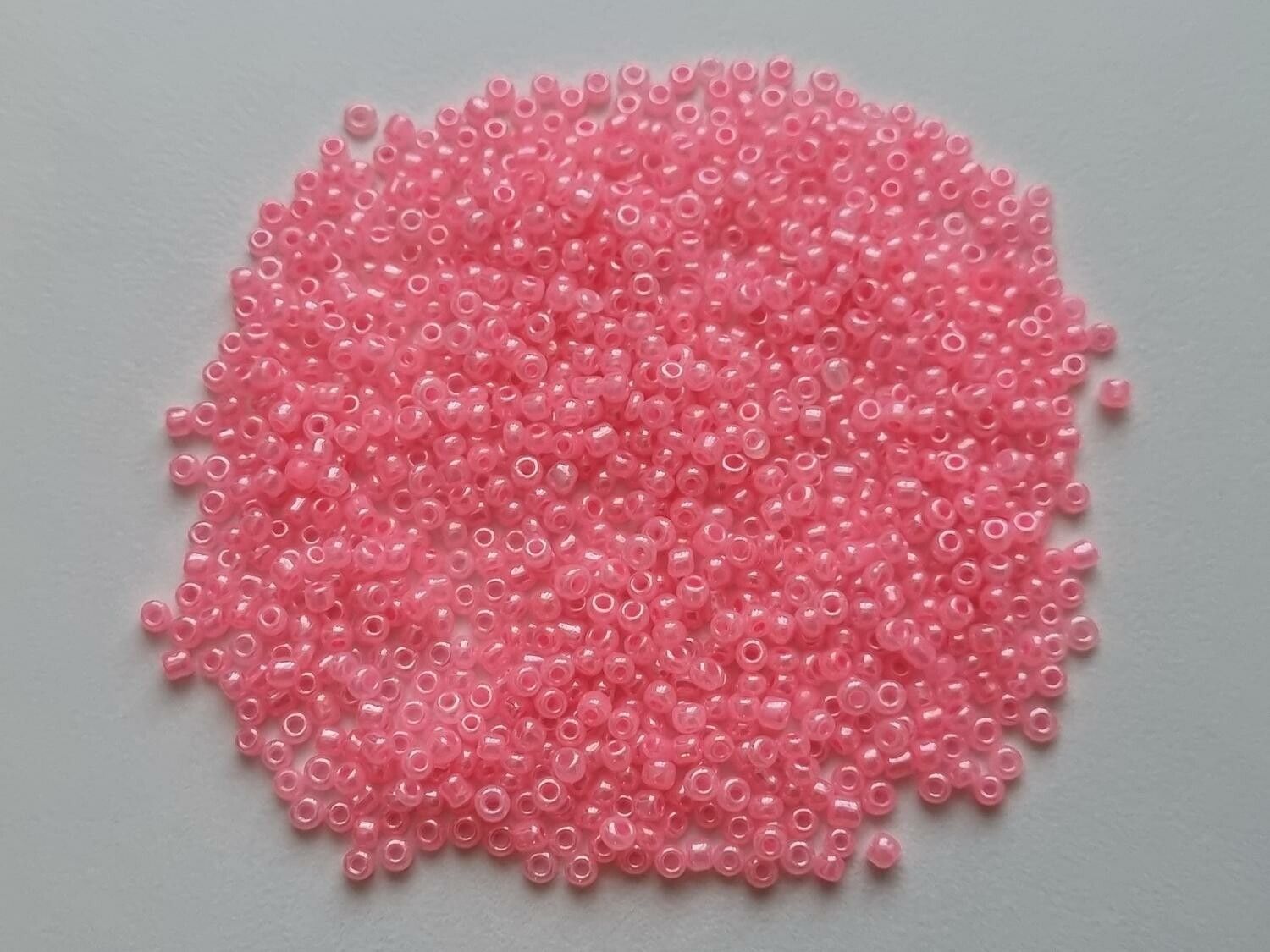 1000 små pärlor, fröpärlor, glaspärlor (2 mm) - Rosa