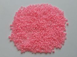 1000 små pärlor, fröpärlor, glaspärlor (2 mm) - Rosa