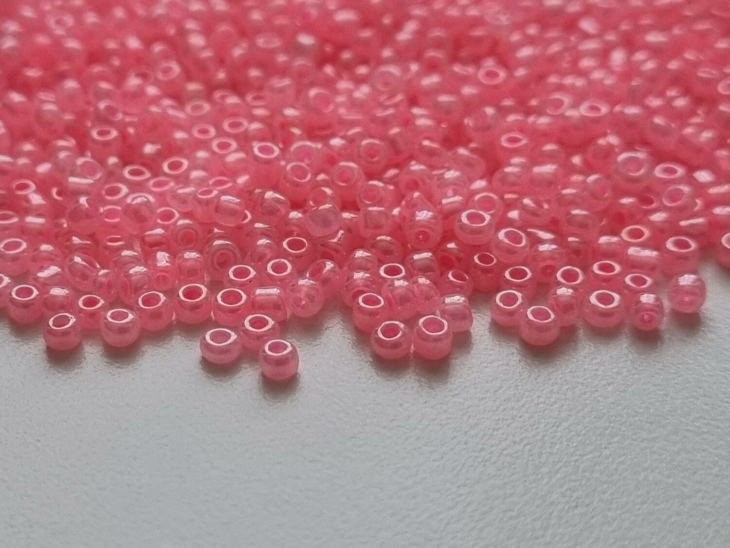 1000 små pärlor, fröpärlor, glaspärlor (2 mm) - Rosa