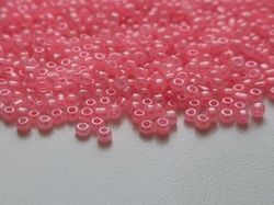 1000 små pärlor, fröpärlor, glaspärlor (2 mm) - Rosa