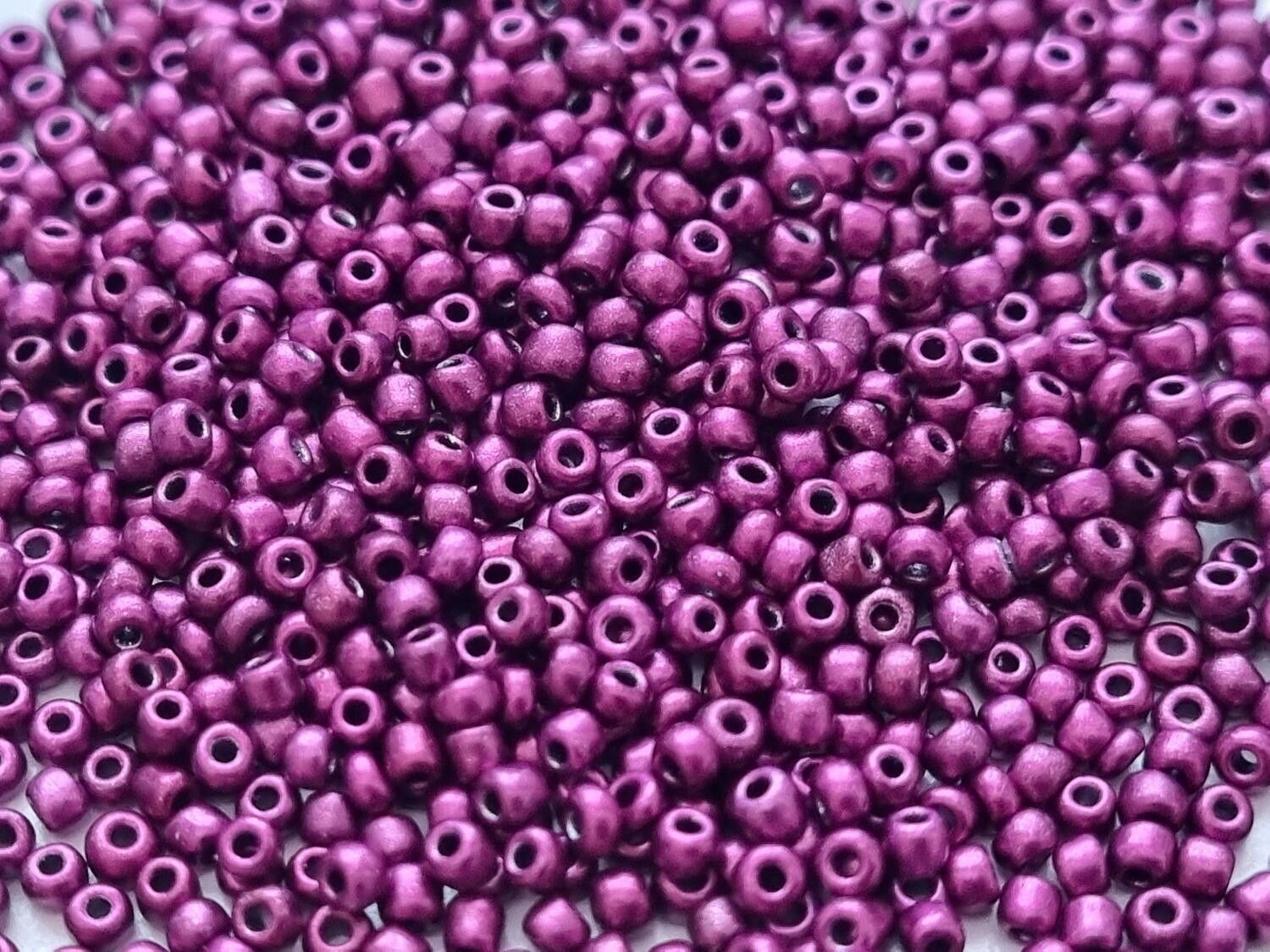 1000 små pärlor, fröpärlor, glaspärlor (2 mm) - Metalliclila