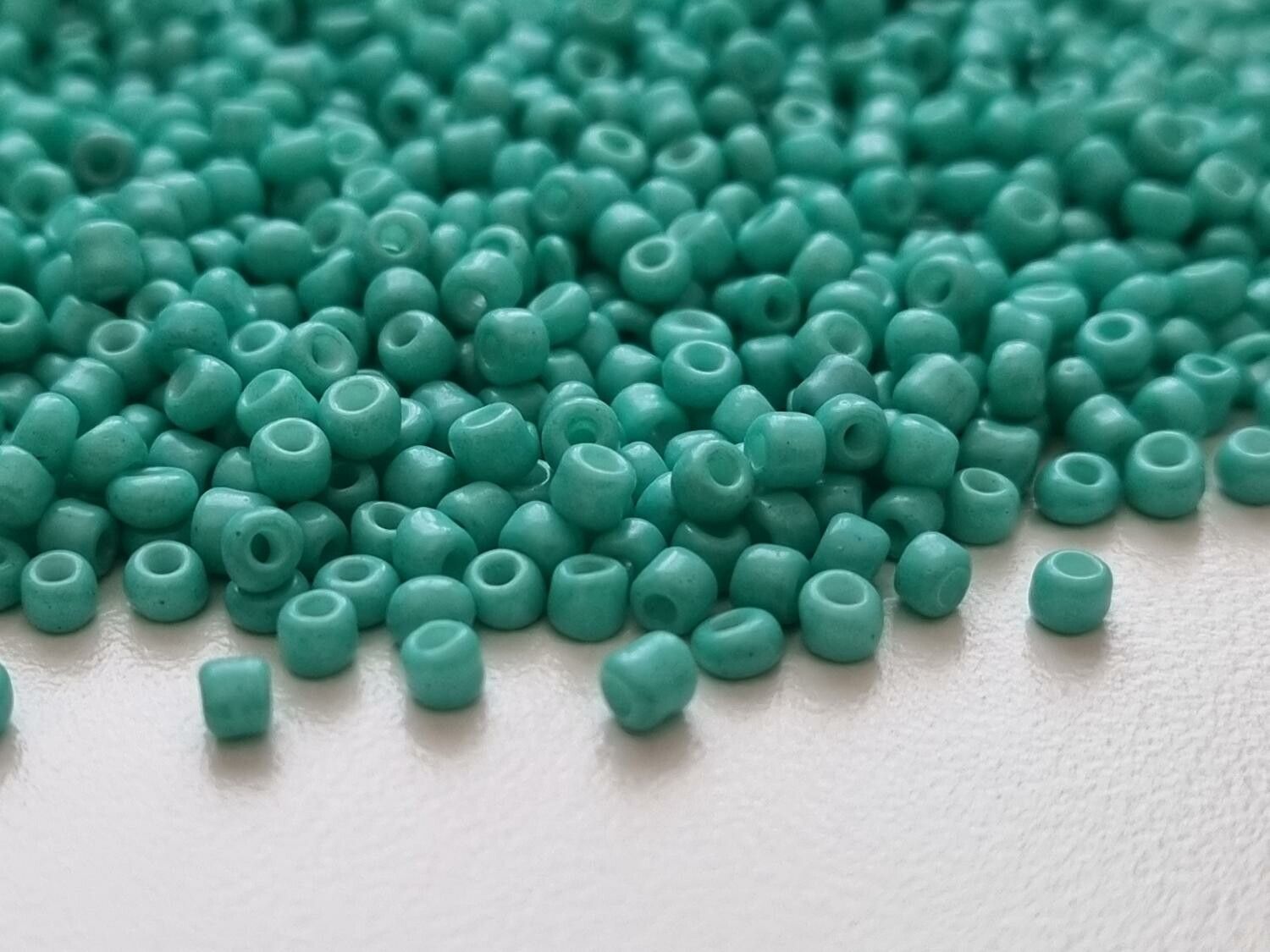 1000 små pärlor, fröpärlor, glaspärlor (2 mm) - Turkos