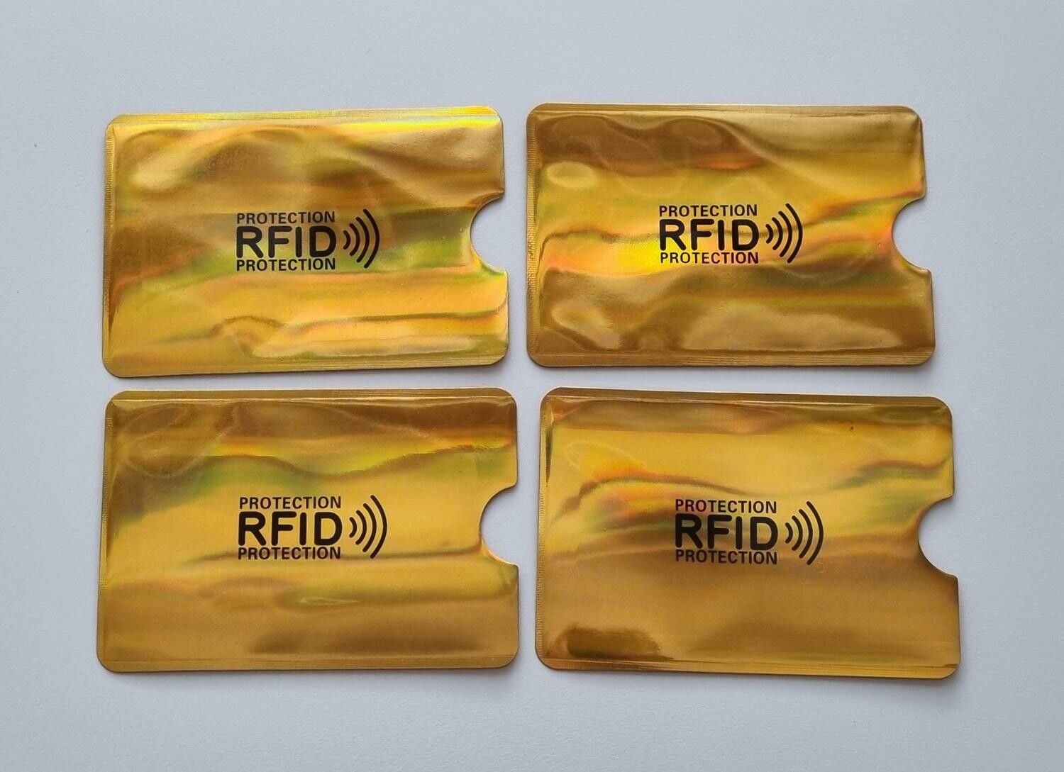 4 st korthållare, RFID Skydd (guldfärgade)