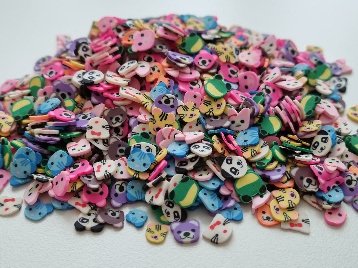 1000 st små djur av mjuk lera, polymerlera för scrapbooking