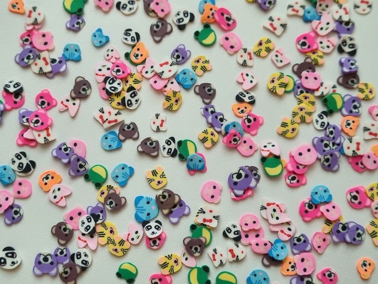 1000 st små djur av mjuk lera, polymerlera för scrapbooking