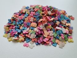 1000 st små fjärilar av mjuk lera, polymerlera för scrapbooking