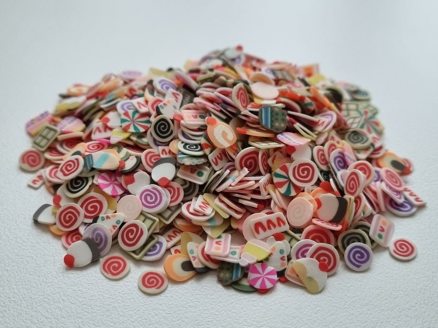 1000 st små desserter av mjuk lera, polymerlera för scrapbooking