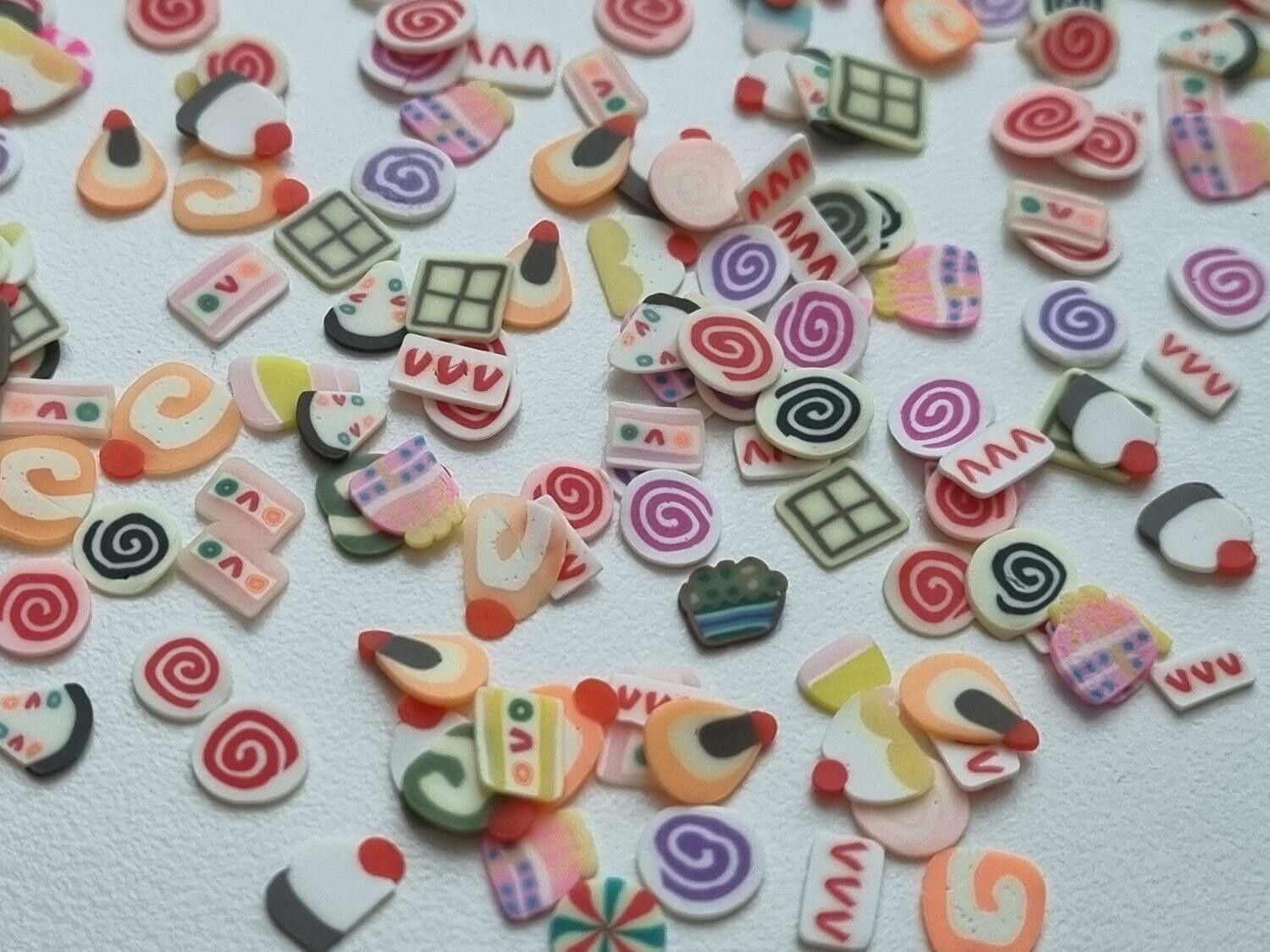 1000 st små desserter av mjuk lera, polymerlera för scrapbooking