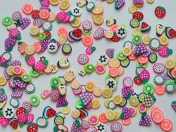 1000 st små frukter av mjuk lera, polymerlera för scrapbooking